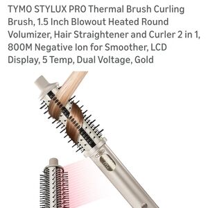 TYMO Stylux Pro Thermal Brush Curling Iron - Gold